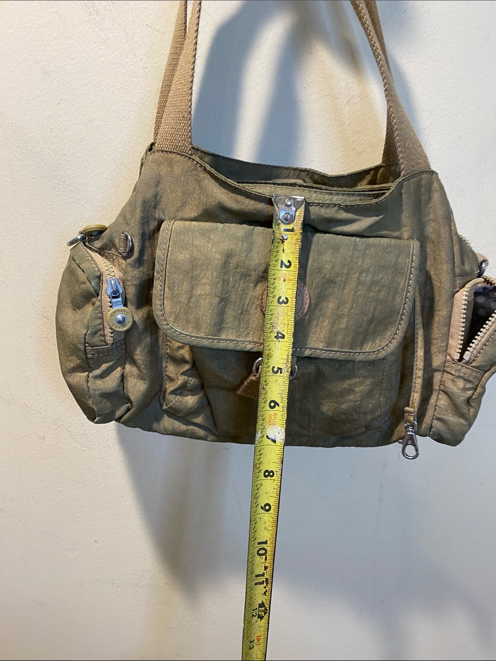 Kipling Canvas Multi-Pocket Shoulder Bag With Long Strap - Picture 8 of 10